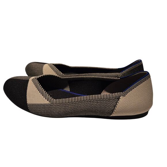 Rothy's The Flat Captoe Black Colorblock is a ballet flat women Size 8.5 - Picture 2 of 8